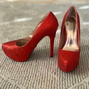 Red glitter heels 5